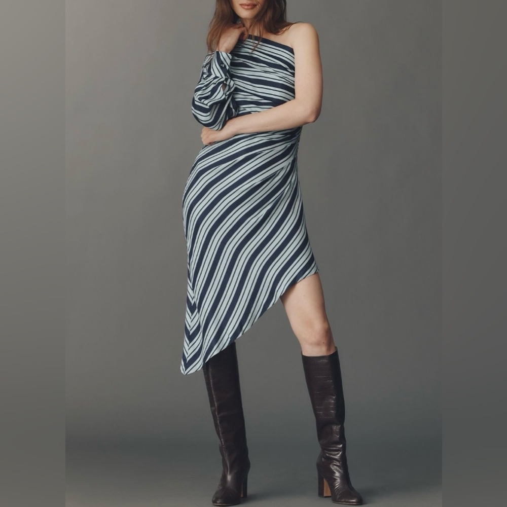 Maeve One Shoulder Asymmetrical Mini Dress Size 8